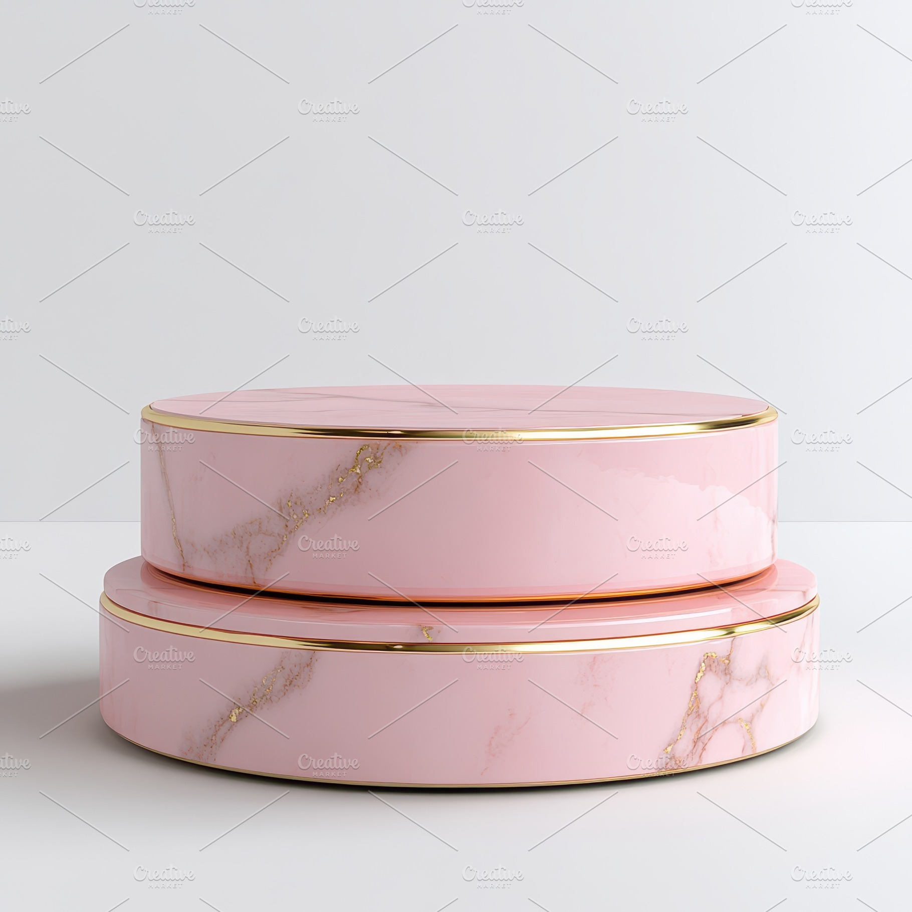 Pink Marble Display Stand Elegant Go, an Abstract Photo by Pixeness Studio