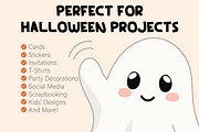 Cute Halloween Ghost Clipart Set, a Seasonal Illustration by OREHOVKA (Thumbnail 4 of 5)