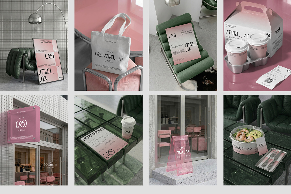 STEEL SIX - Cafe branding mockups, a Packaging Mockup by Creatoom (Photo 11 of 12)