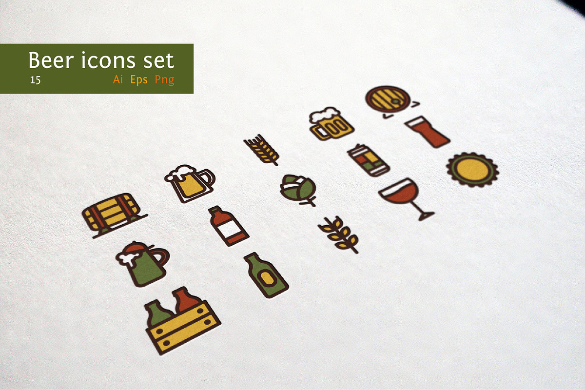 Beer icon set, an Outline Icon by I-RO (Photo 1 of 3)