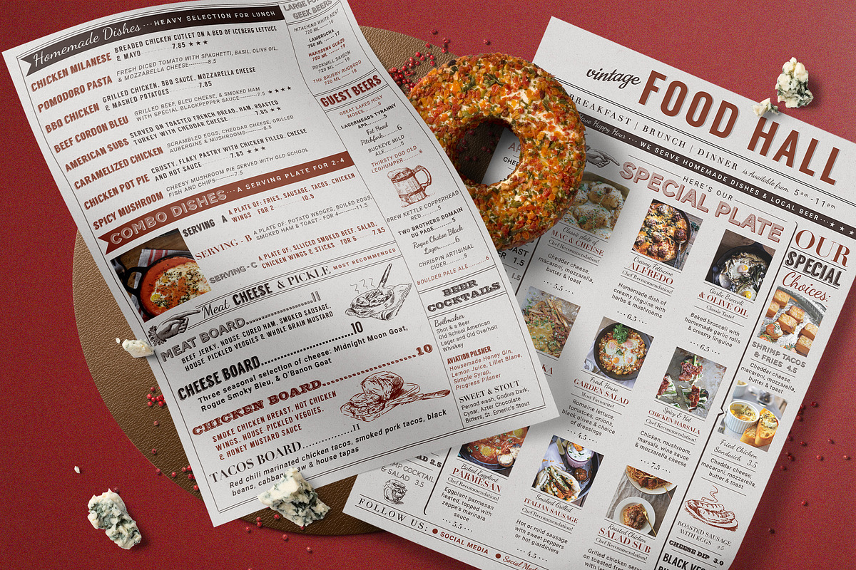 Newspaper Food Menu, a Flyer Template by BlueRobinStudio (Photo 3 of 5)
