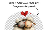Whimsical Valentine Sheep Clipart, a Graphic by one-touch (Thumbnail 8 of 16)