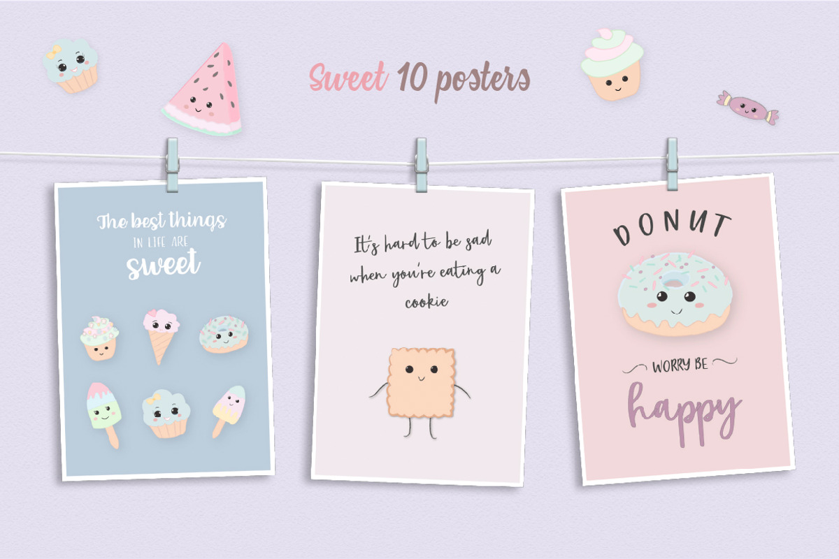 Sweet Kawaii Cake Set, an Animal Illustration by Irena Art (Photo 2 of 7)