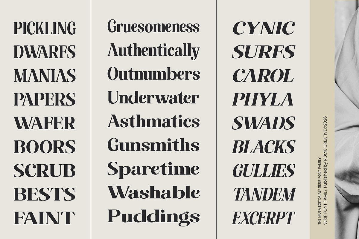 The Musa Editorial | 18 Font Files, a Serif Font by Romiecreative (Photo 7 of 12)