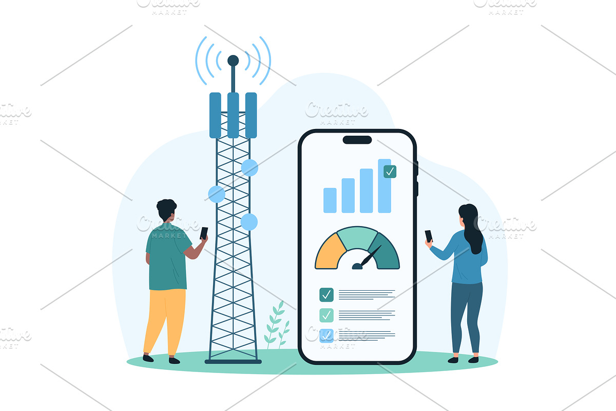 High speed internet signal fast, a Technology Illustration by Flashvector