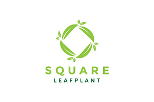 Circle Square Art With Green Logo