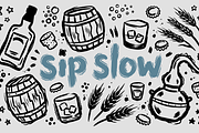 Whiskey, Craft Beer & Spirits Doodle, a Food Illustration by Huza Studio (Thumbnail 4 of 10)