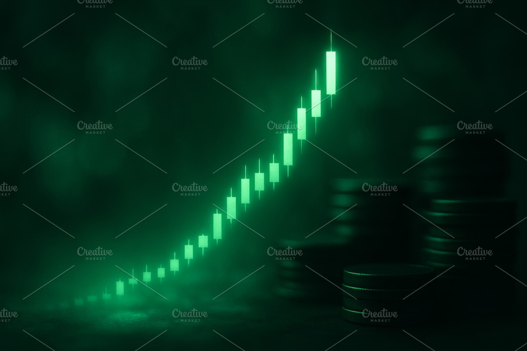 Finance concept with rising stock ch, a Photo by Dvoevnore photos