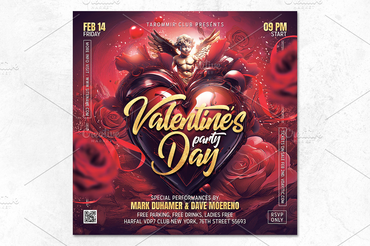 Valentines Day Party Flyer, a Flyer Template by Tarommir (Photo 2 of 4)