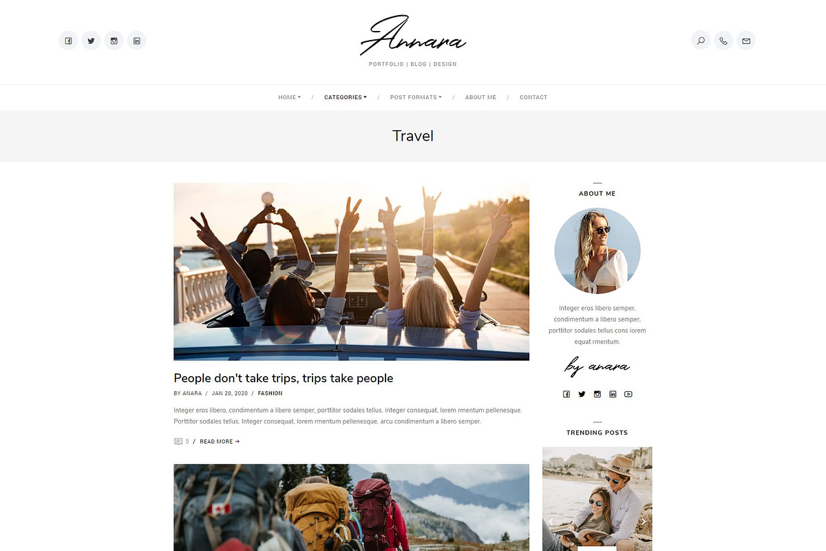 Anara - Personal Blog, a Bootstrap Template by aliarslan (Photo 6 of 8)