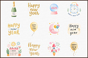 Watercolor Happy New Year Clipart, an Illustration by Sublimation Artist (Thumbnail 3 of 6)
