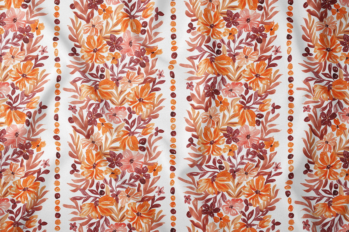 Vertical Fall Flora Seamless pattern, a Pattern Graphic by SirenaArt (Photo 3 of 16)