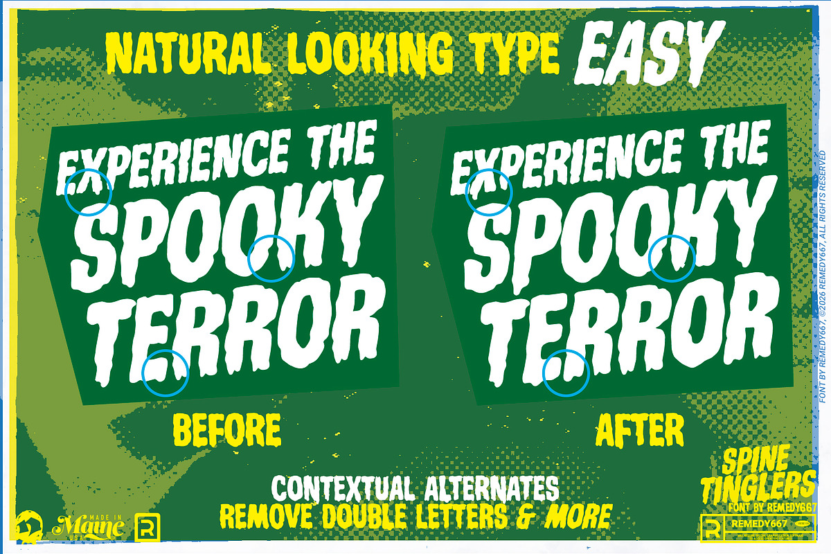 Spine Tinglers - Retro Horror Font, a Handwritten Font by Remedy667 (Photo 3 of 6)