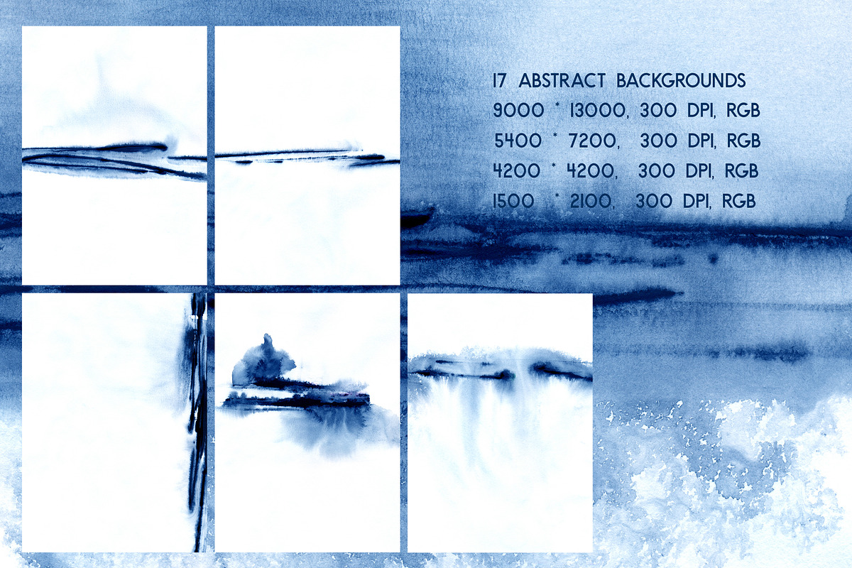 Blue watercolor backgrounds, a Texture Graphic by Soffi Sk (Photo 8 of 11)
