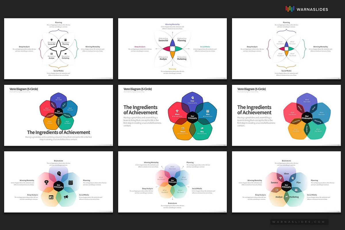 Venn Diagram PowerPoint Templates, a Presentation Template by Warna Works (Photo 20 of 25)