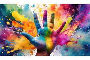 Close-up of a hand painted in, an Arts & Entertainment Photo by Igor Tichonow