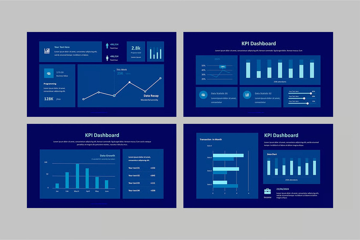 KPI Dashboard Google Slides, PPoint, a Presentation Template by Fit-tee (Photo 4 of 4)