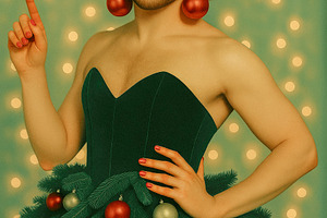 a bearded person in christmas dress, generative AI, a Photo by Nito