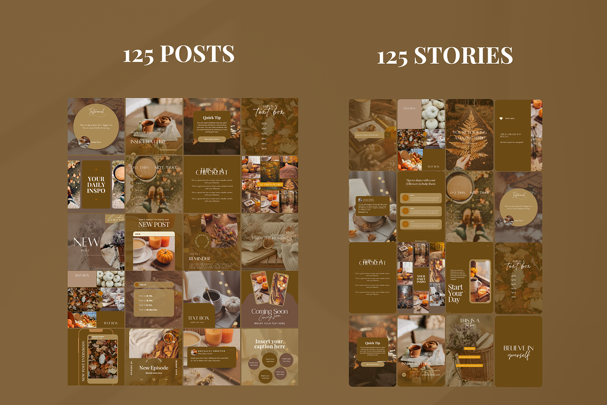 Autumn Themed Instagram Templates, a Social Media Template by SociallyyCreative (Photo 3 of 10)