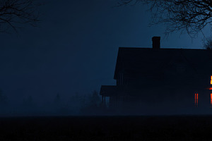 Haunted house in foggy Halloween night landscape, a Nature Photo by José Manuel Gelpi