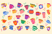 Colorful Doodle Cups, an Illustration by Thkatefox (Thumbnail 1 of 2)