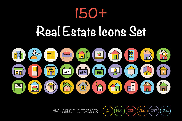 150+ Real Estate Icons Set preview 4