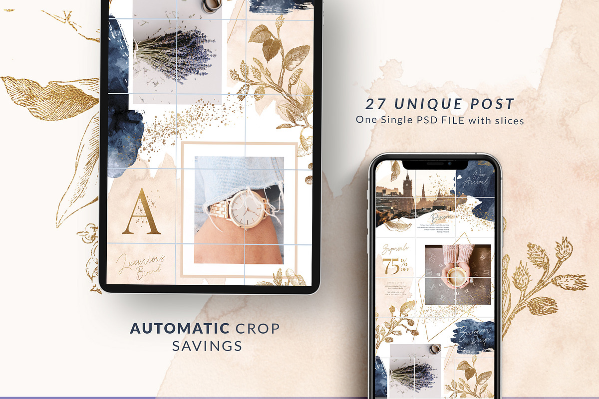 Instagram Puzzle - Canva & PS, a Social Media Template by Eviory
