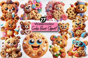 Cookie Bear Sublimation Clipart Bund, an Illustration by SVGArt
