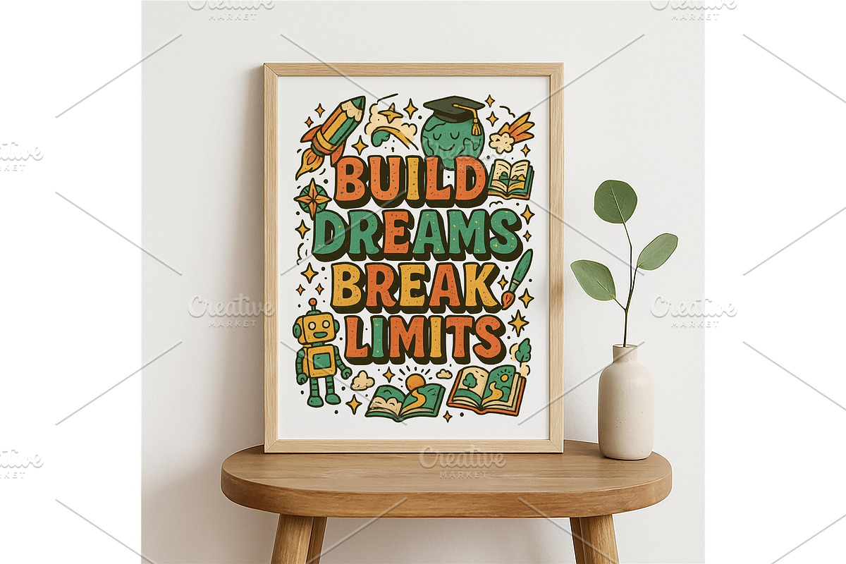 Build Dreams Break Limits Wall Art, a Background Graphic by LaseredNinja (Photo 4 of 7)