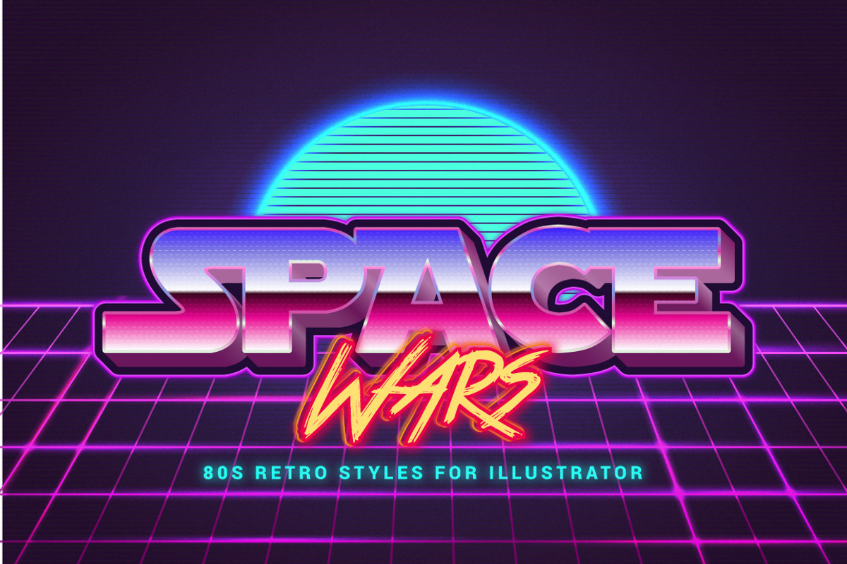 80s Retro Illustrator Styles, a Layer Style Add-On by Vector Galore (Photo 4 of 12)