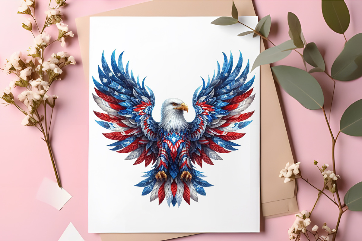 Watercolor USA Patriotic Eagle PNG, a Seasonal Illustration by RobertsArt (Photo 5 of 5)