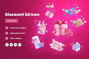 Discount 3d Illustration Icon