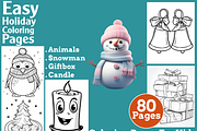 Easy Holiday Coloring Pages For Kids, an Animal Illustration by martinblan (Thumbnail 1 of 4)