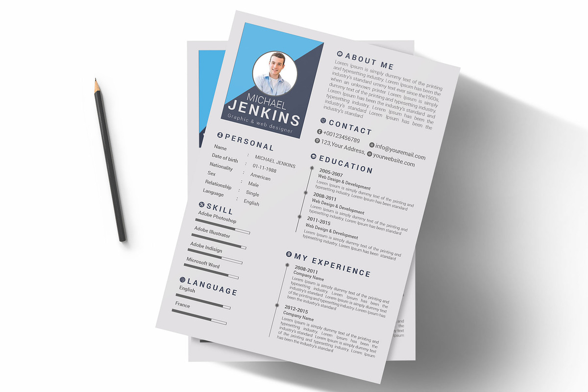 Resume Template and Cover Letter, a Resume Template by designvillage (Photo 5 of 13)