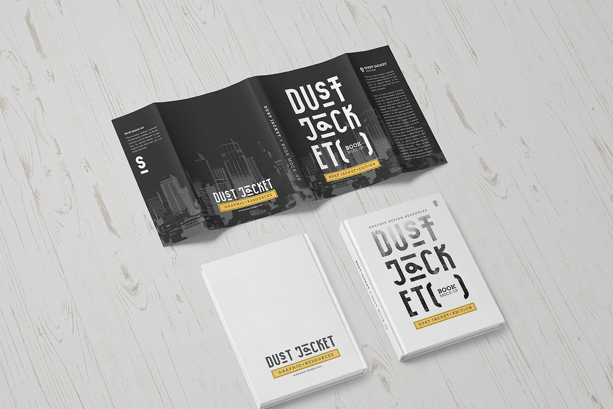 Book Mock-Up / Dust Jacket Edition, a Books & Magazine Mockup by PuneDesign (Photo 7 of 12)