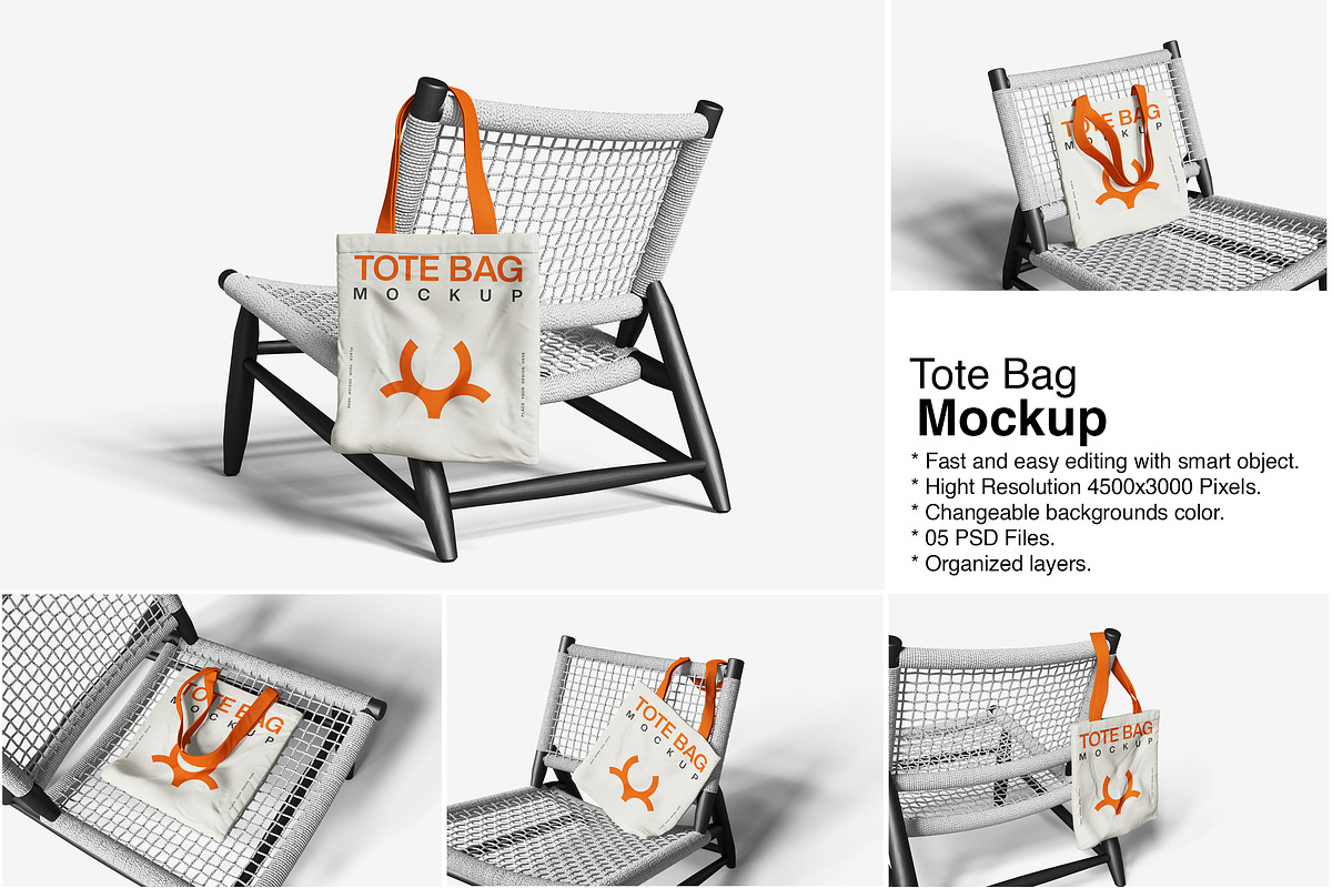 Tote Bag Mockup, a Merchandise Mockup by Indah (Photo 1 of 6)