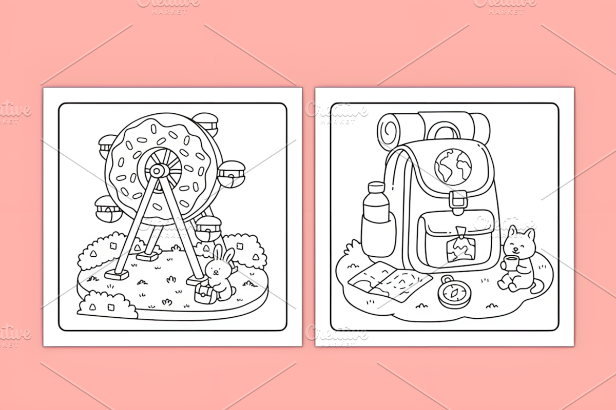 Cozy Place Hygge Coloring Pages, a Decorative Illustration by Coco Bloom (Photo 3 of 4)