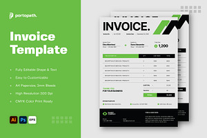 Business Invoice Template, a Stationery Template by Portocraft