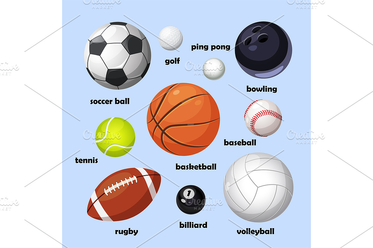Sport balls collection, a Sport Illustration by Elen_Art