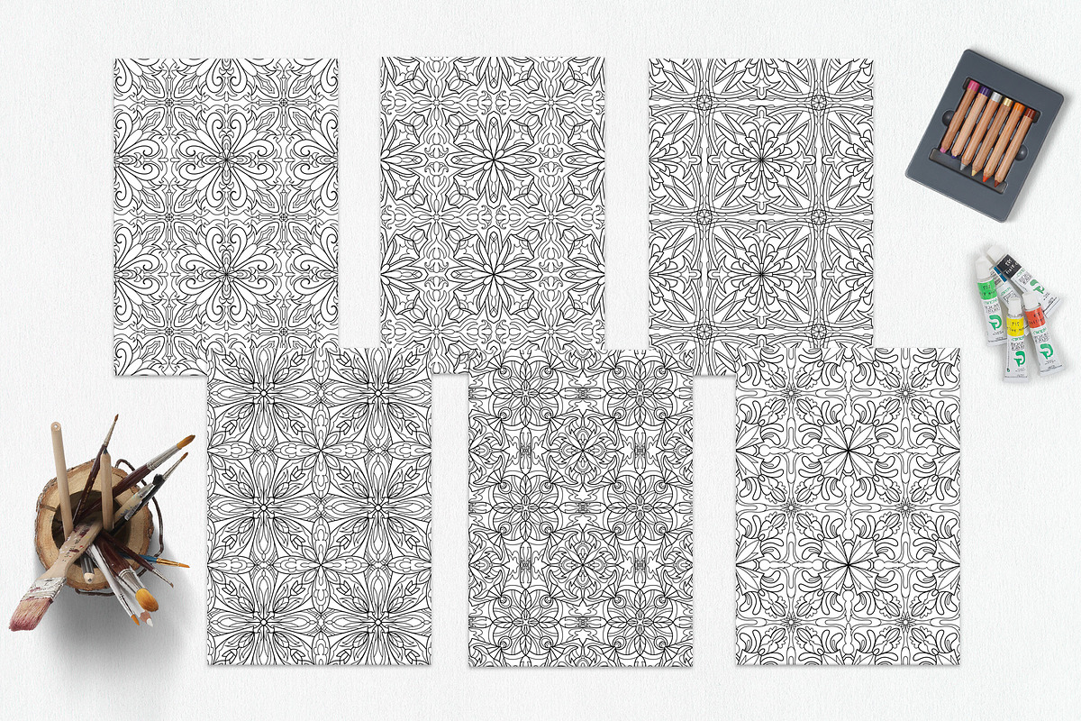 Patterns for coloring PDF,JPG vol-07, a Brochure Template by dnapslvsk (Photo 5 of 6)