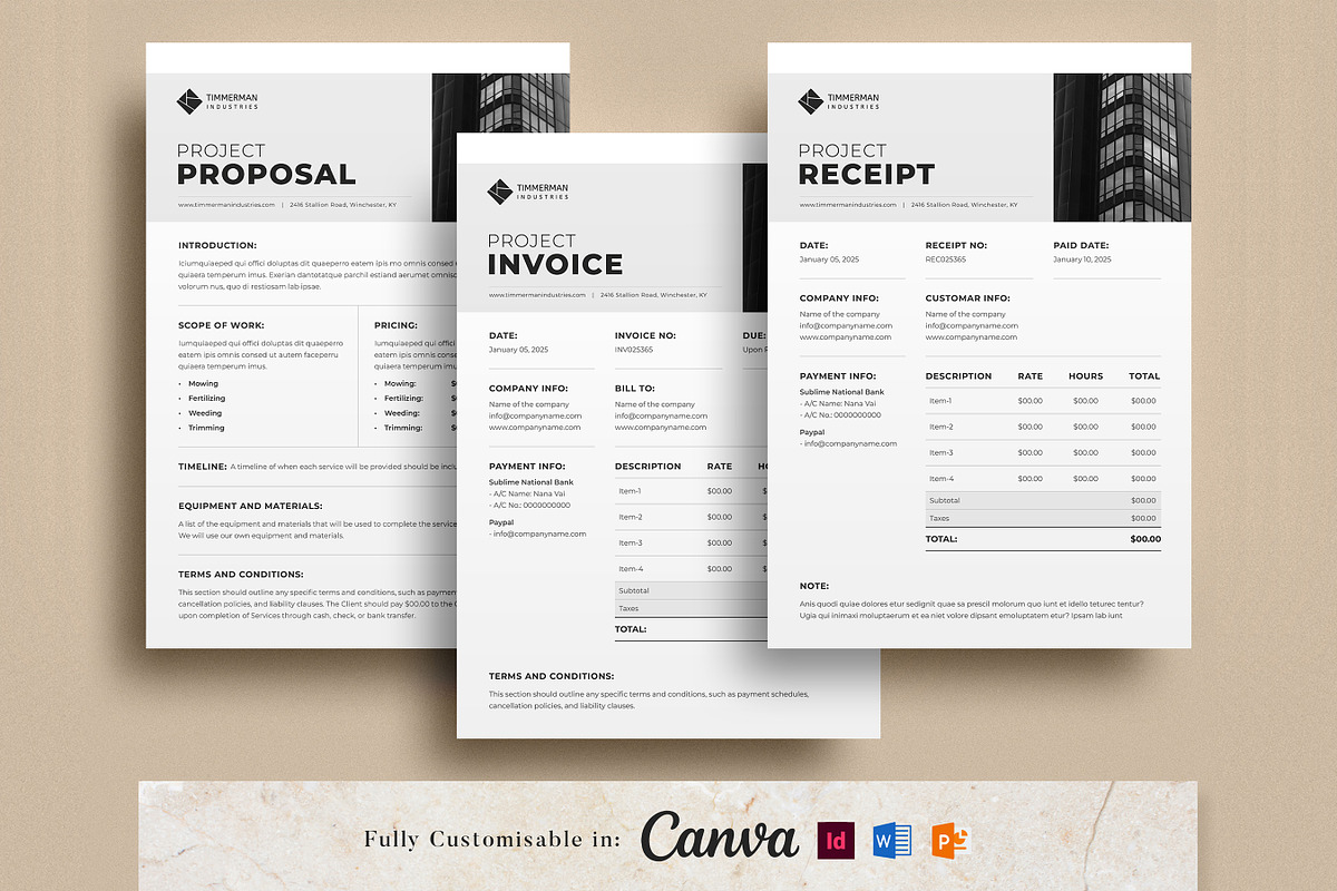 Business Proposal, Invoice Template
