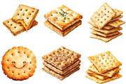 Cracker Watercolor Clipart, an Illustration by Designworld (Thumbnail 5 of 7)