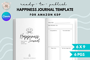 Happiness Journal Template for Canva, a Magazine Template by Self Publishing Magic (Thumbnail 1 of 2)