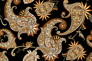 Embroidery Paisley Seamless Pattern