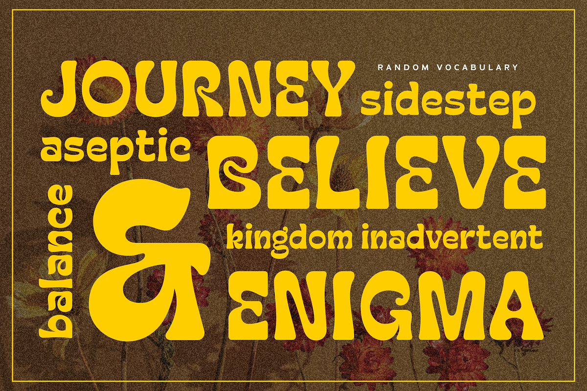 Young Romance - Retro Display Font, a Sans Serif Font by Sronstudio (Photo 6 of 13)
