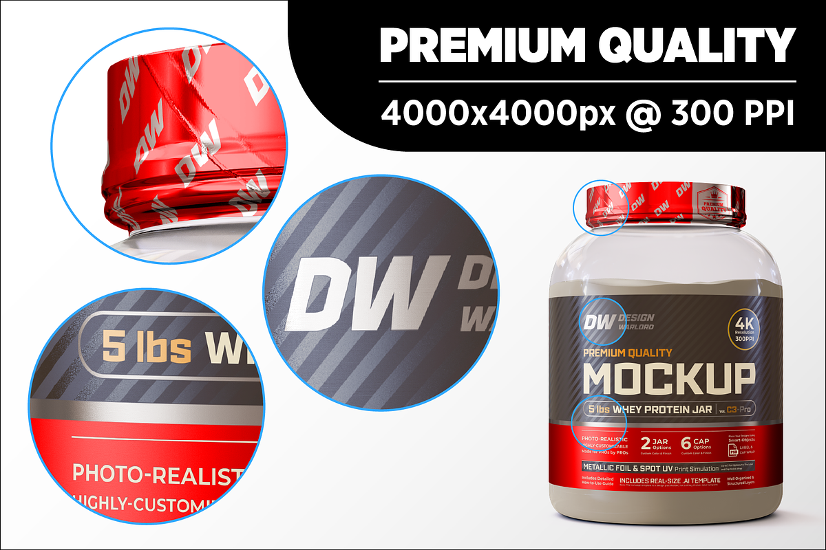 5lb Whey Protein Jar Mockup C3-Pro, a Packaging Mockup by Design Warlord (Photo 12 of 16)
