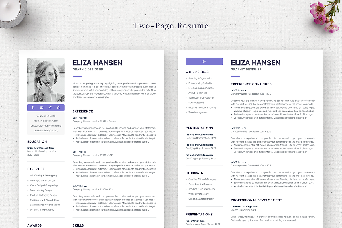 Resume Template with Photo - Eliza, a Resume Template by Olympia Resume (Photo 3 of 6)