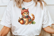 Watercolor Autumn Kitten Clipart, an Illustration by CraftArtStudio (Thumbnail 4 of 6)