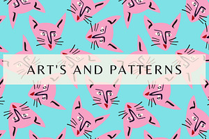 Funky Pink Cats Pattern