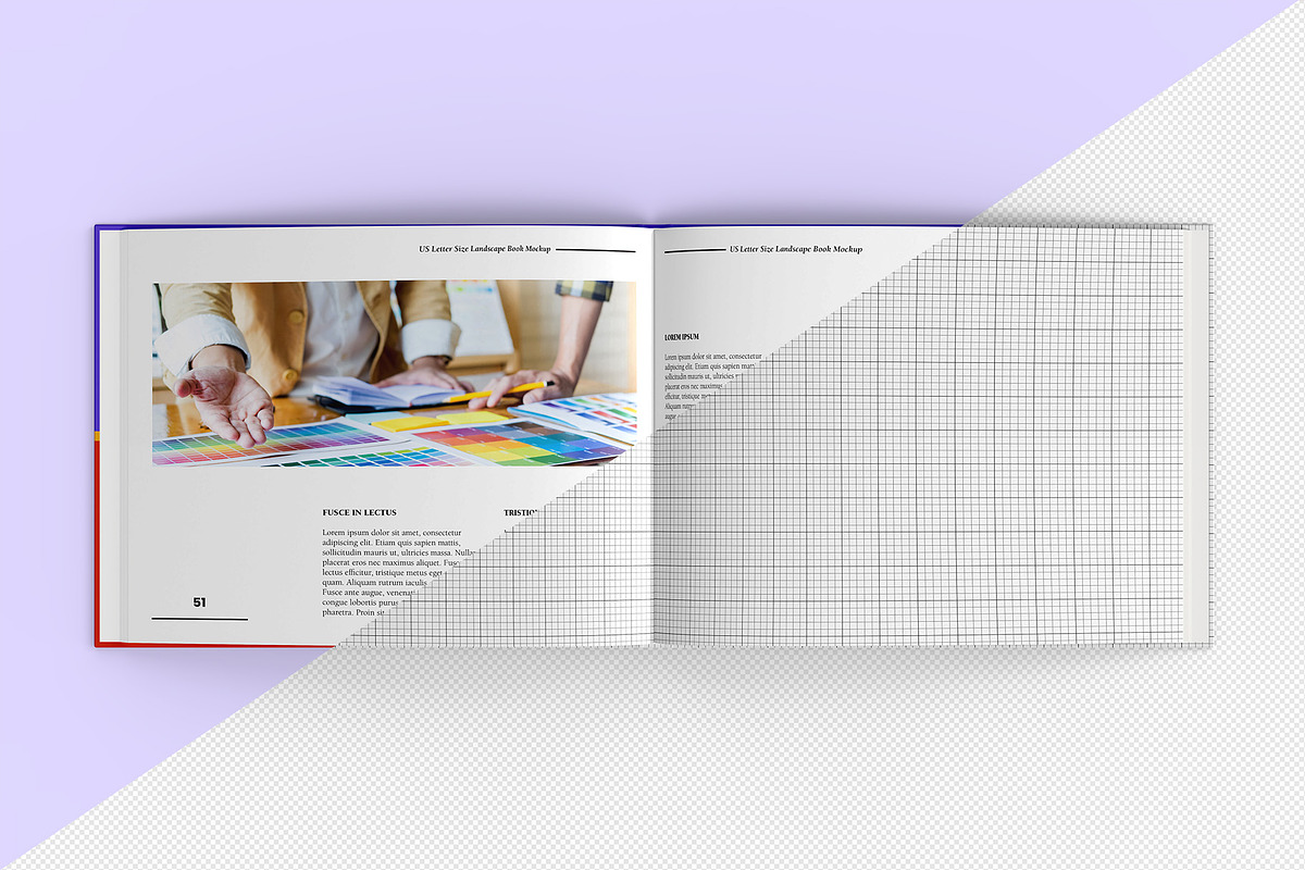 US Letter Size Landscape Book Mockup, a Books & Magazine Mockup by Illusiongraphic (Photo 16 of 31)